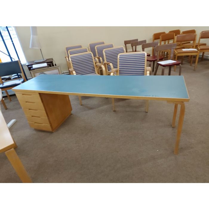 Artek pöytä/taso + laatikosto, sini-vihreä, koko 200x56x68 cm