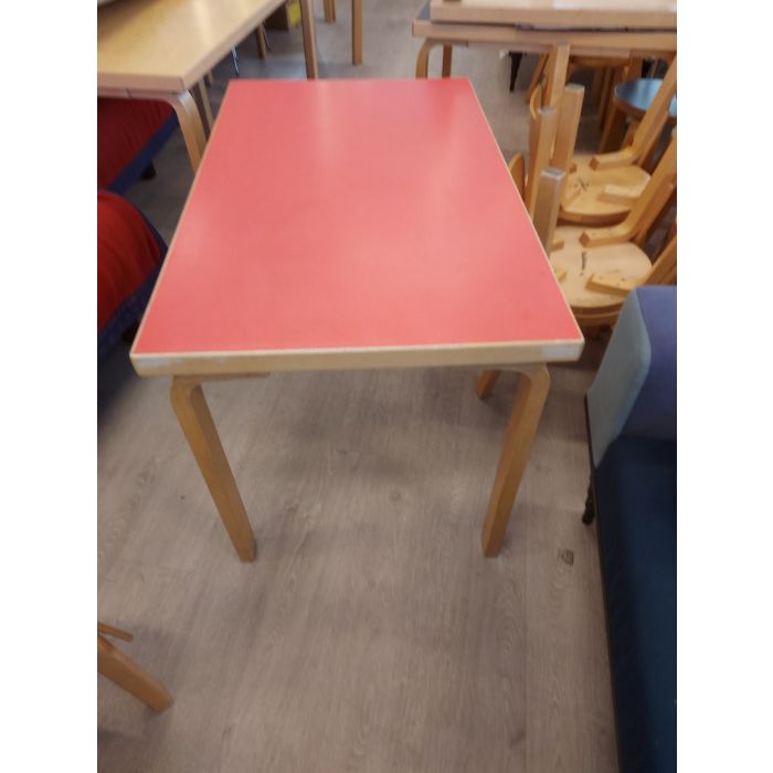 Artek 80B pöytä, 100x60x65cm punainen