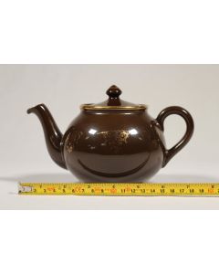 Teekannu Arabia, ruskea, kultauksin (pienempi)