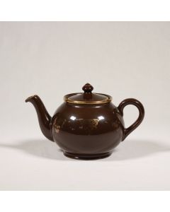Teekannu Arabia, ruskea, kultauksin (pienempi)